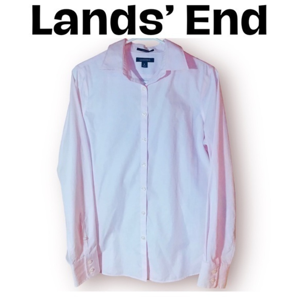 Lands’ End Light Supima Cotton Pink Button Down Shirt